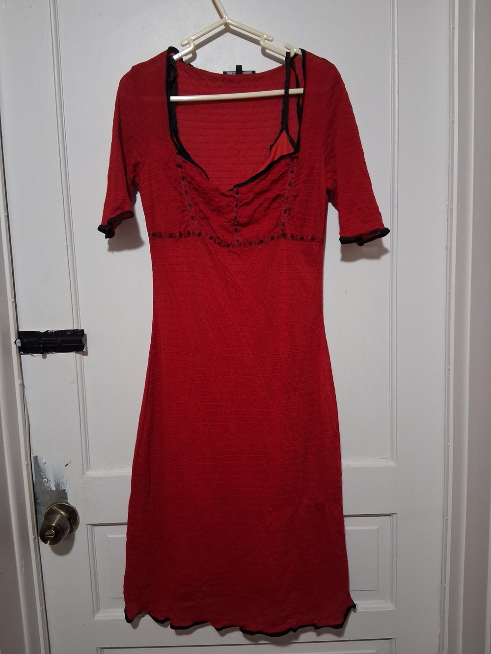 Betsey Johnson Red Dress with Black Trim